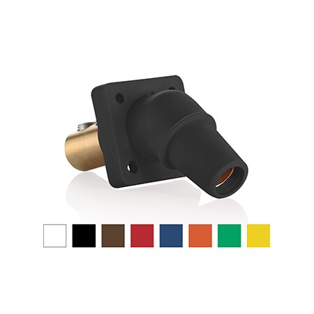 Leviton Angled Recptcle, Red, Taper Nose, Female 16R28-UR